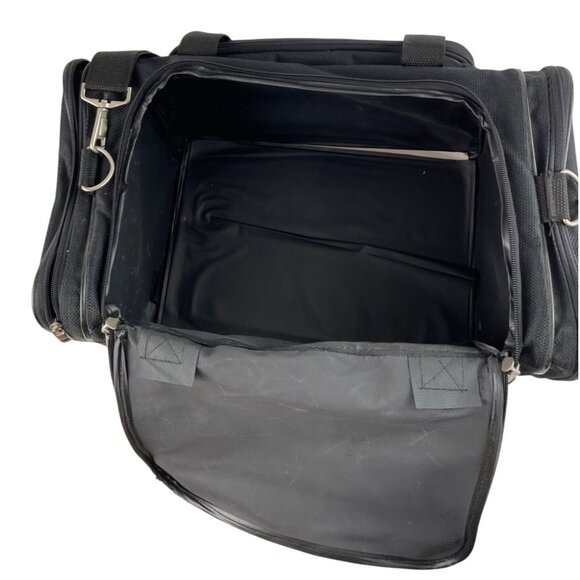 Protege Large Black Collapsible Sport Travel Gym Duffle Bag Shoulder Strap - Picture 8 of 13